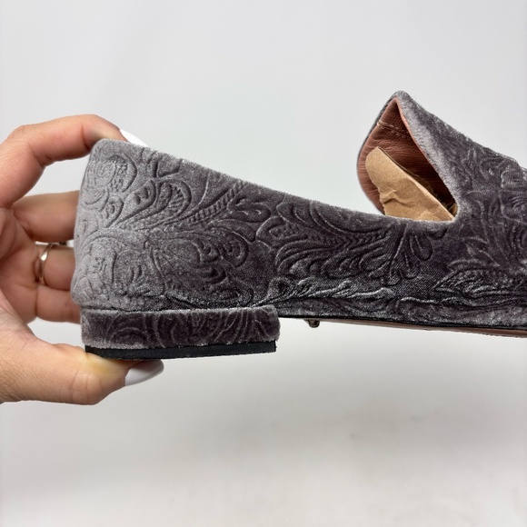 Lewit Gabriella Loafer Gray Embossed Velvet Size 39 - Picture 6 of 8